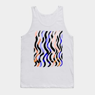 Wavy lines - orange, blue and black Tank Top